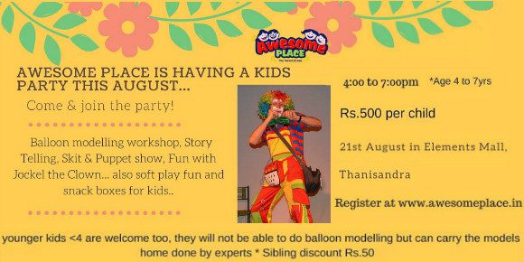Awesome place is having a kids party this August!